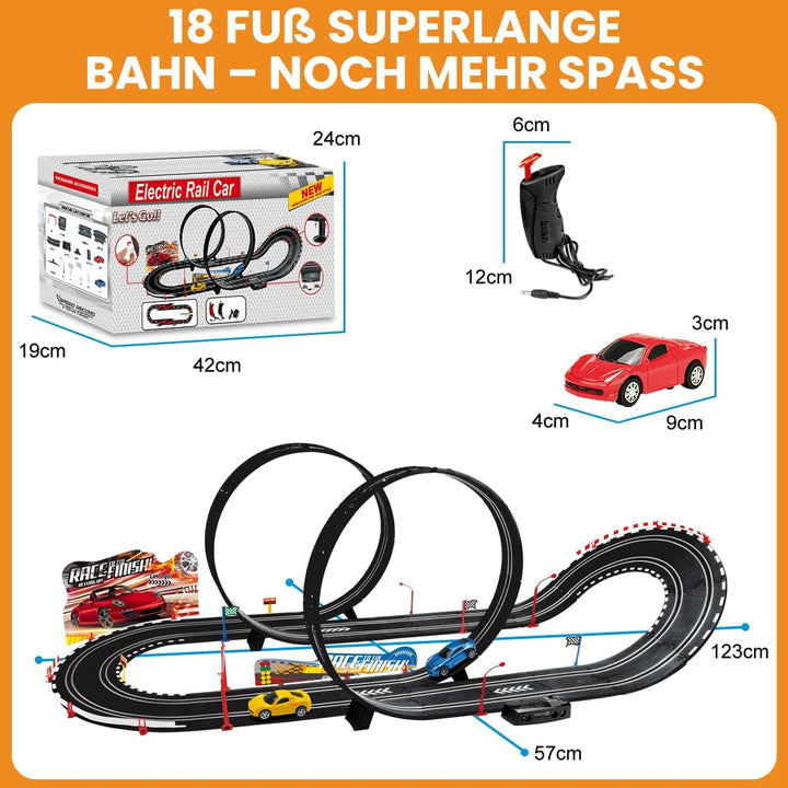 SlotCar-Rennbahn-Sets mit 4 Hochgeschwindigkeits-Slot-Cars, 2 Elektrische Controller Kreisförmige Üb