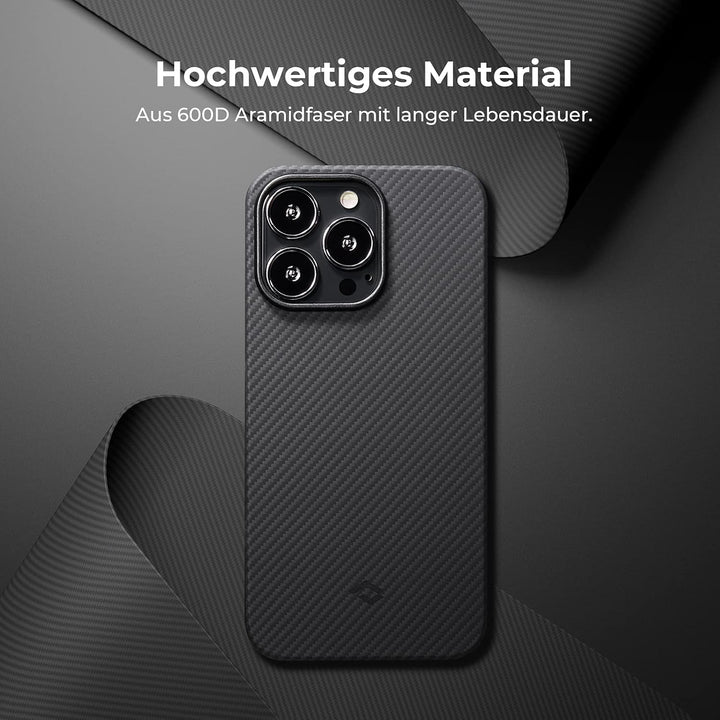 pitaka Ultradünne Hülle für iPhone 13 Pro Max Leichte Handyhülle aus 600D Aramidfaser Kratzfeste und