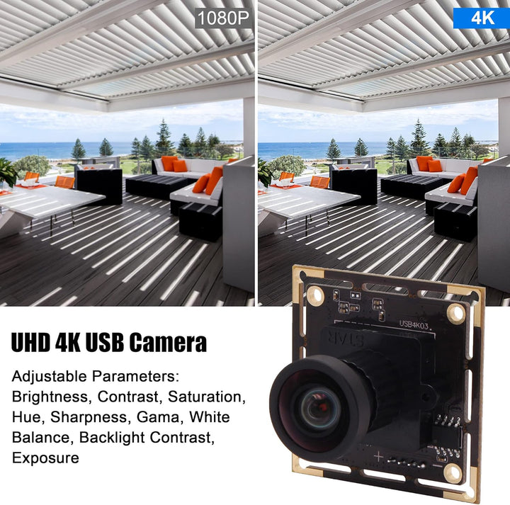 Svpro 4K USB Kameramodul Ultra HD Mini USB Kameraboard mit 110 Grad Objektiv Weitwinkel ohne Verzerr