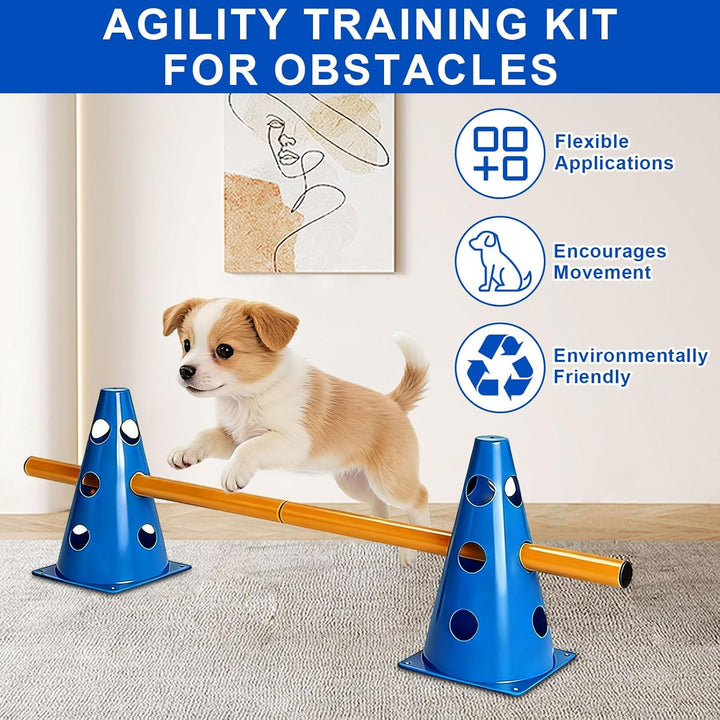 Agility Set Hunde Klein Cavaletti Hunde Steckhürdenset, Agility Trainingszubehör für Hunde Pferde, S