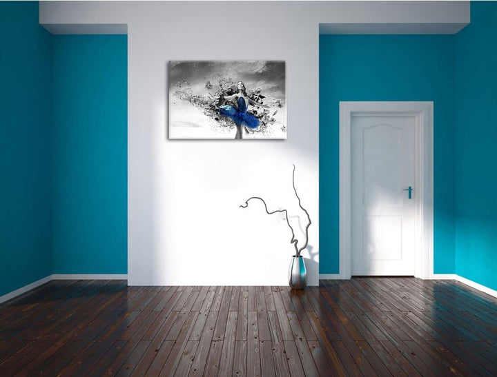 schöne Ballerina schwarz/weiss Format: 100x70 auf Leinwand, XXL riesige Bilder fertig gerahmt mit Ke