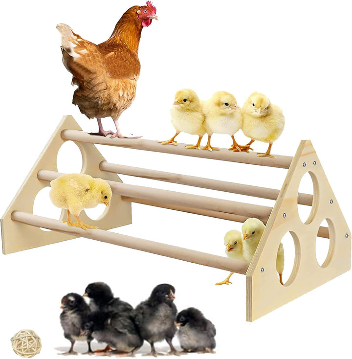 Allazone Huhn Sitzstangen Hühnersitzstange aus Holz Sitzstange mit 10 Stück Rattankugeln für Hühner
