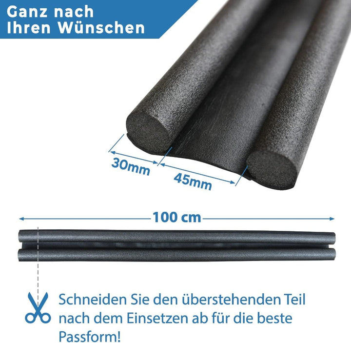 3er Set Zugluftstopper zuschneidbar 100 cm Zugluftstop Luftzugstopper Türbodendoppeldichtung Türisol