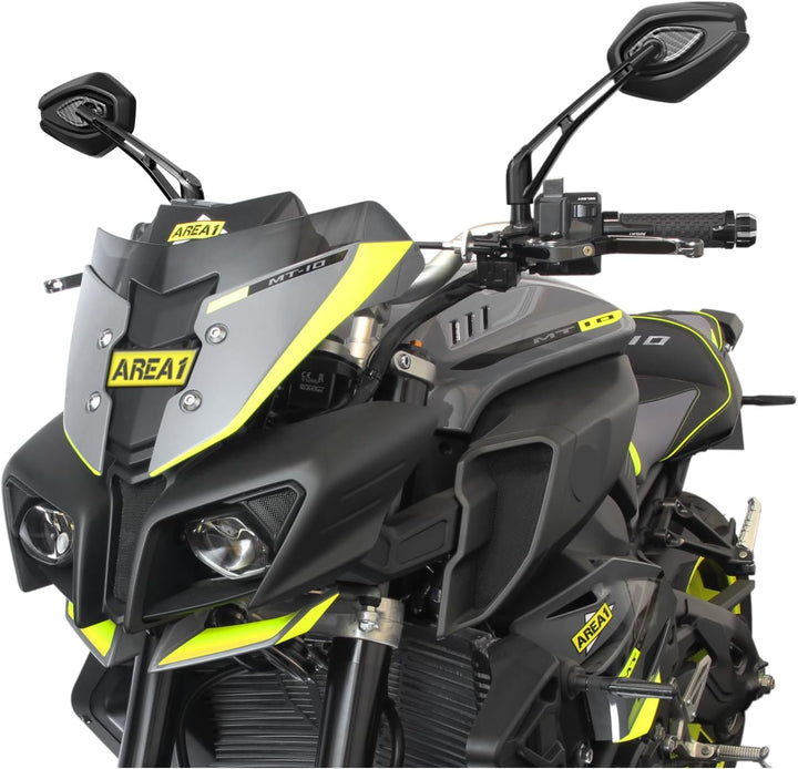 Area1 Universal Motorrad Rückspiegel Paar e-geprüft 2x M10 Rechtsgewinde + Linksgewindeadapter, komp