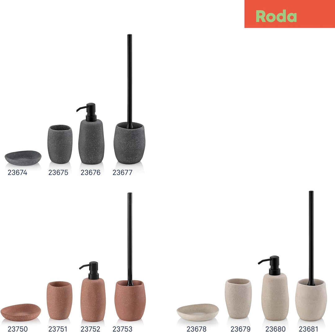 kela WC-Garnitur Roda, Ø 10,5 cm, Zement, beige, Kunststoffgriff, 23681 Beige WC-Garnitur, Beige WC-