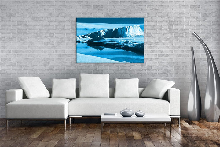 deyoli Eisberge in der Antarktis Format 80x60 Effekt: Monocrome Blau als Leinwandbild, Motiv fertig