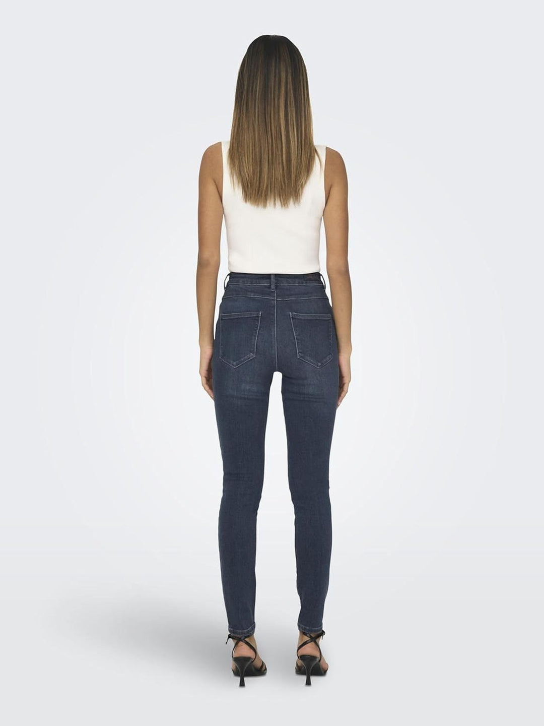 ONLY Female Skinny Jeans ONLMILA Hohe Taille Skinny Fit Jeans 25W / 30L Blue Black Denim, 25W / 30L