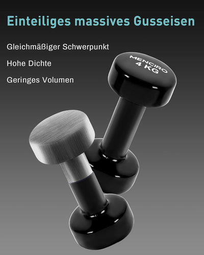 MENCIRO Hanteln 2er Set für Männer und Frauen, 1KG - 5KG Kurzhanteln Gewichte für Zuhause Fitnessstu