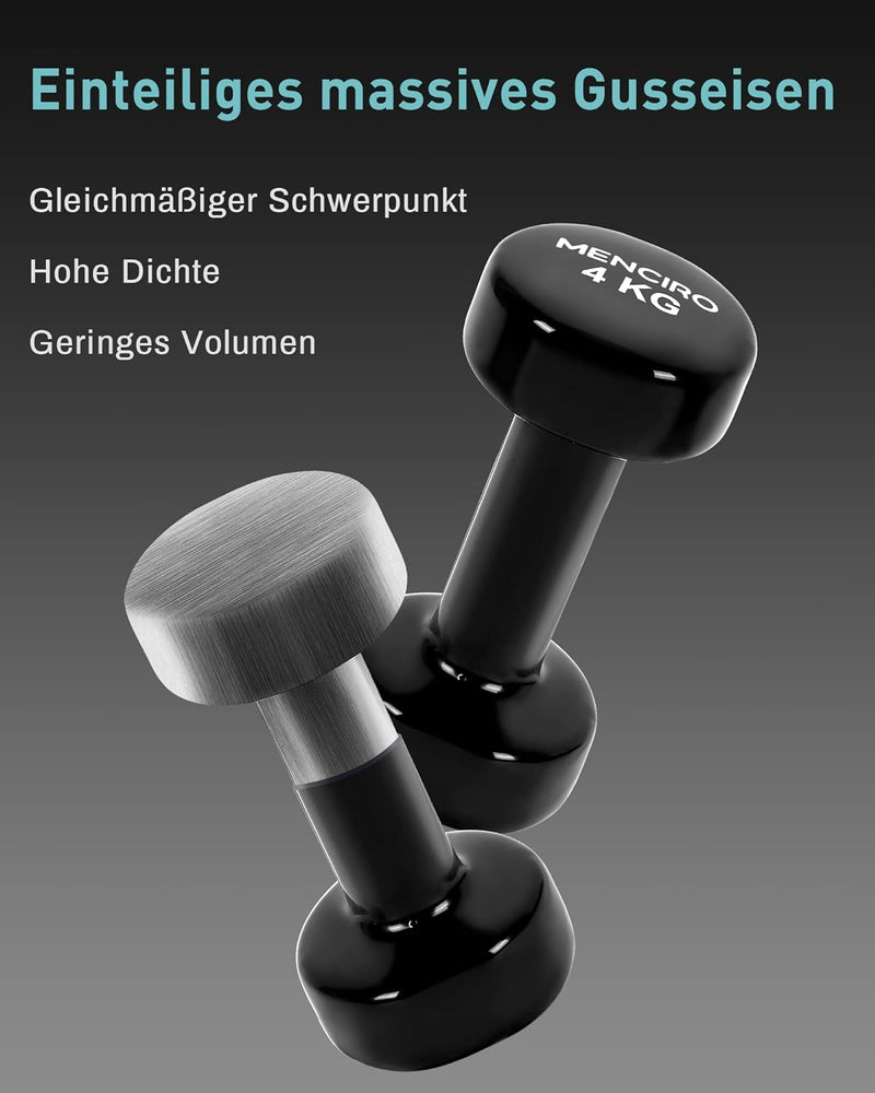 MENCIRO Hanteln 2er Set für Männer und Frauen, 1KG - 5KG Kurzhanteln Gewichte für Zuhause Fitnessstu