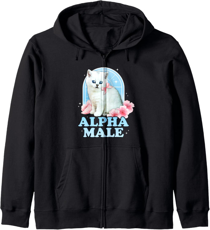 Alpha Male Funny Cat Kitten y2k 2000s Aesthetic Harajuku Kapuzenjacke