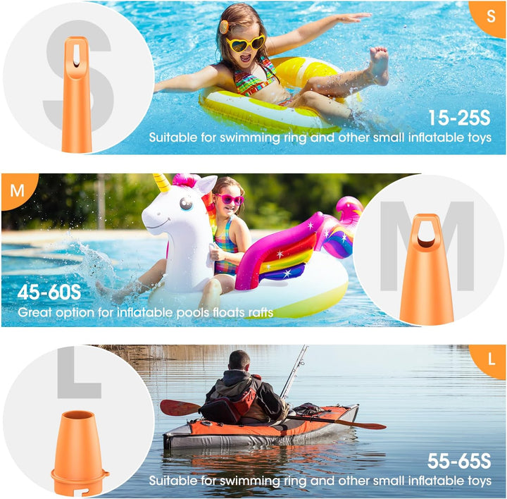 Elektrische Luftpumpe,5200mAh Wiederaufladbare Akku Luftpumpe Planschbecken Pool Kinder,Mini Luftpum