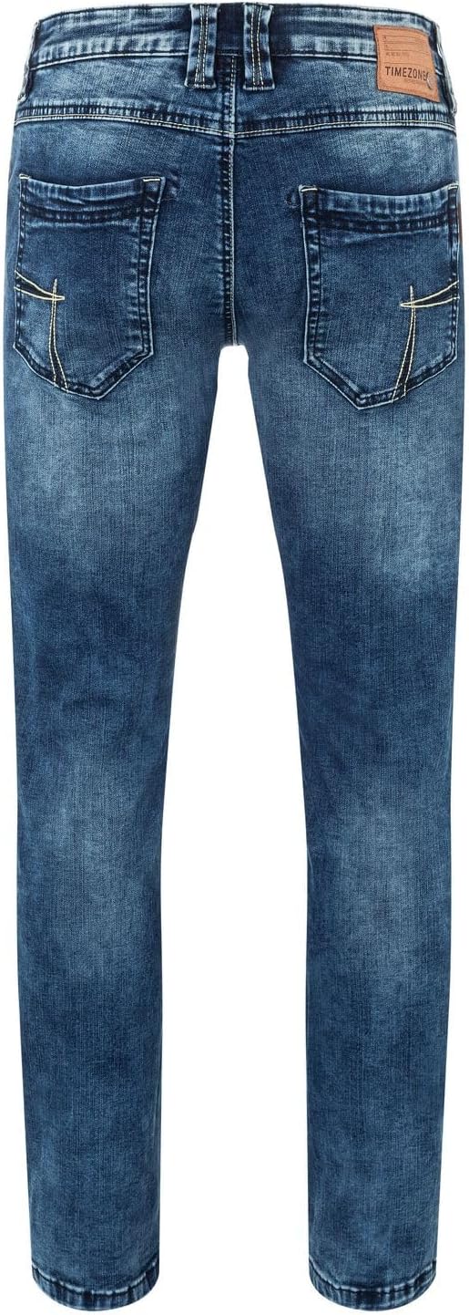 Timezone Herren Jeans Slim EDUARDOTZ Mid Waist - Slim Fit - Blau W29-W40 Stretch 30W / 32L Blau (Whi