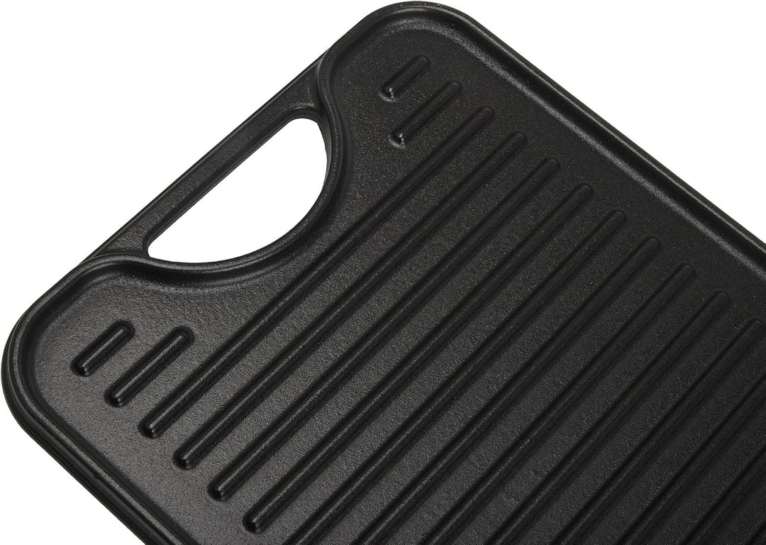 VICTORIA Grillplatte Emailliertes Gusseisen Grillpfanne 50 X 35cm Doppelseitig Verwendbar, für Feuer