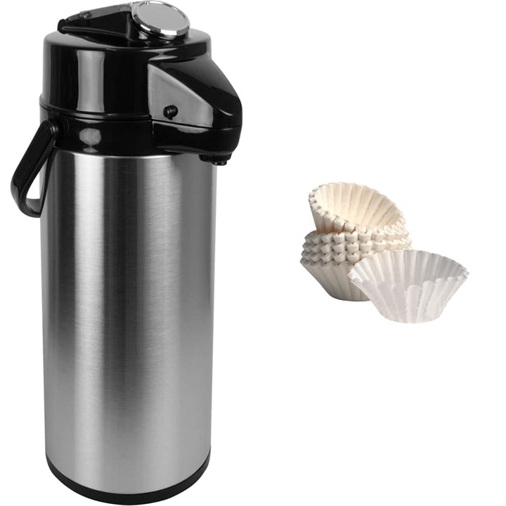 Saro 317-2075 Isolierpumpkanne, 2,2 L & 39-1000 Korbfilter, grösse circa 85/245 mm Bundle mit Korbfi
