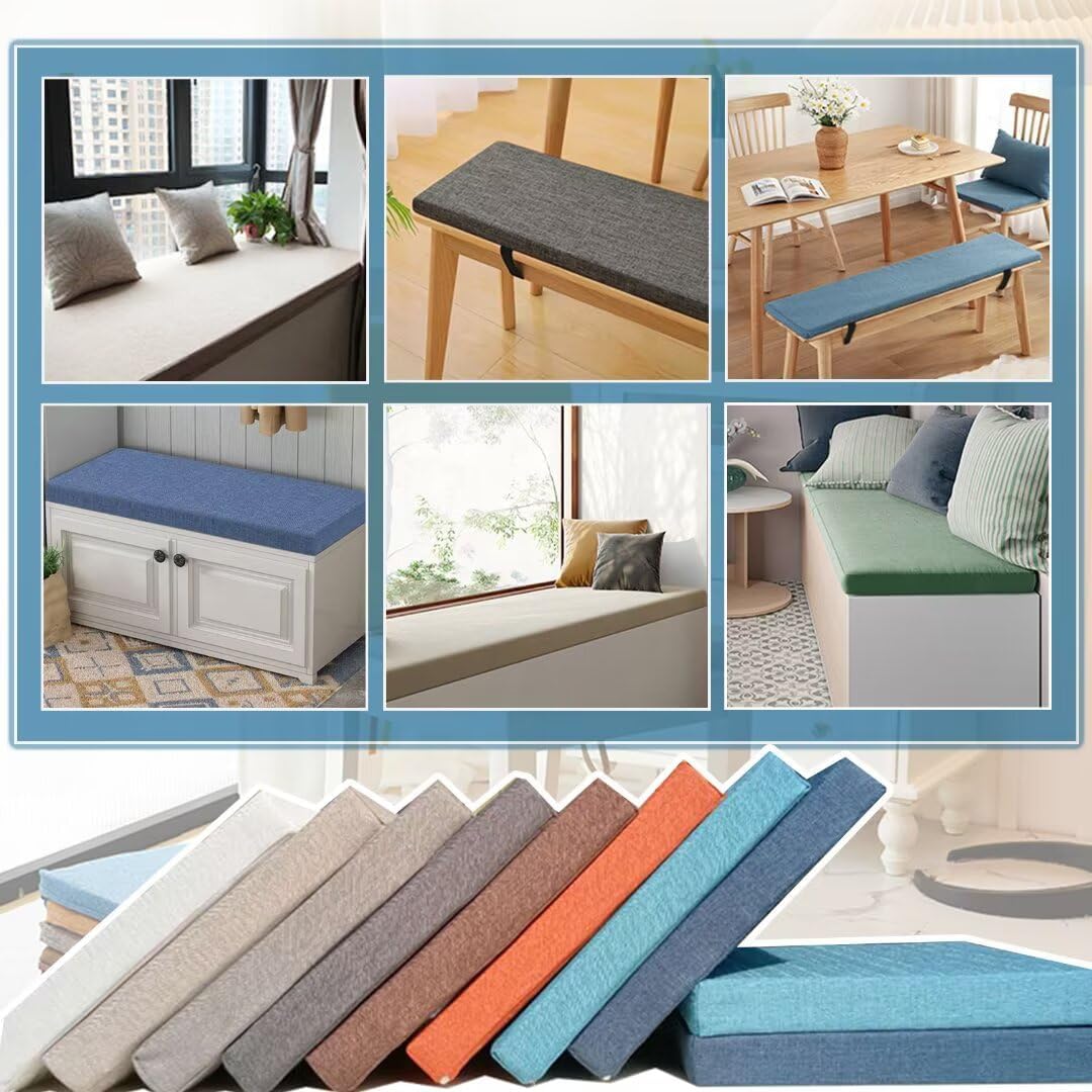 FIOVIP Bankauflage Bankkissen Sitzbankkissen 90X35X5CM Abnehmbar Waschbar Doppelt rutschfest Hochela