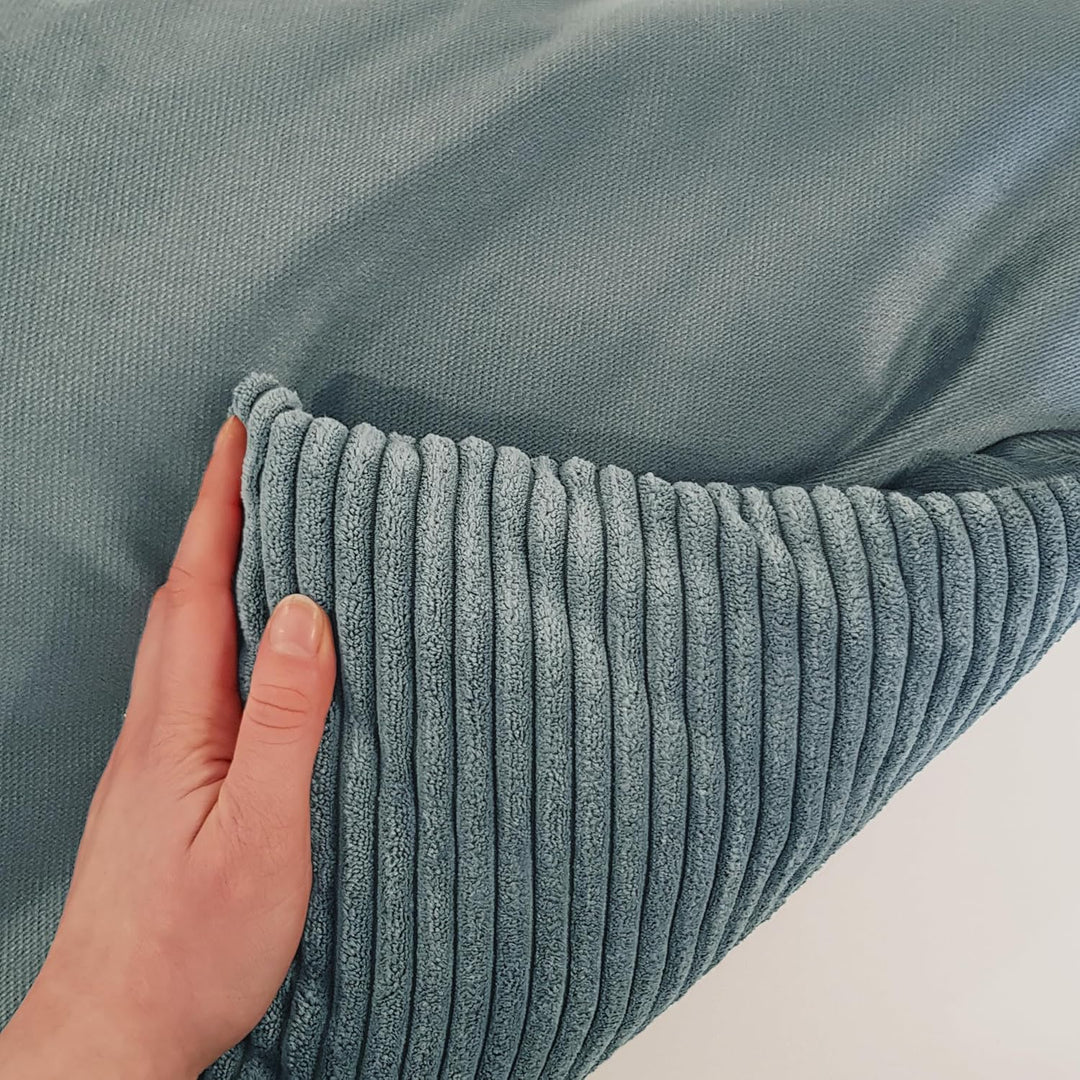 Rohrschneider Tierbett mit Wendekissen, Cordstoff, Braun, 55x42x15 cm, Antirutsch, Abnehmbar, für Ha
