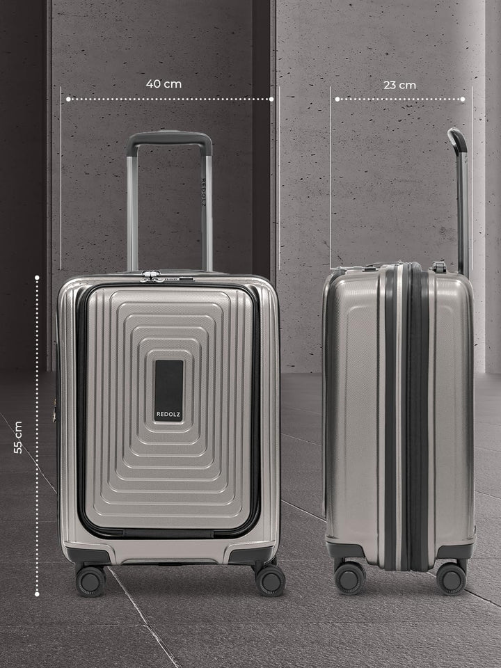 REDOLZ Handgepäck mit Laptopfach | Ultra-leichter Koffer 40 x 23 x 55 cm & Frontöffnung | von 45 auf