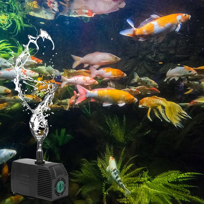 JIERTOP Aquariumpumpe 800 L/H Teichpumpe Ultra leise Geräusche mit 1,83 m Netzkabel Wasserpumpe mit