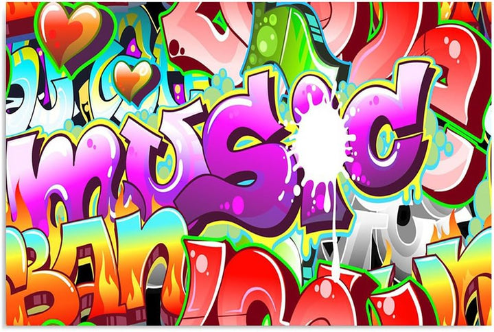 Feeby Bilder Inschrift Graffiti Musik 70x50 cm Wohnzimmer Schlafzimmer Büro Flur Küche Wandbilder Mo