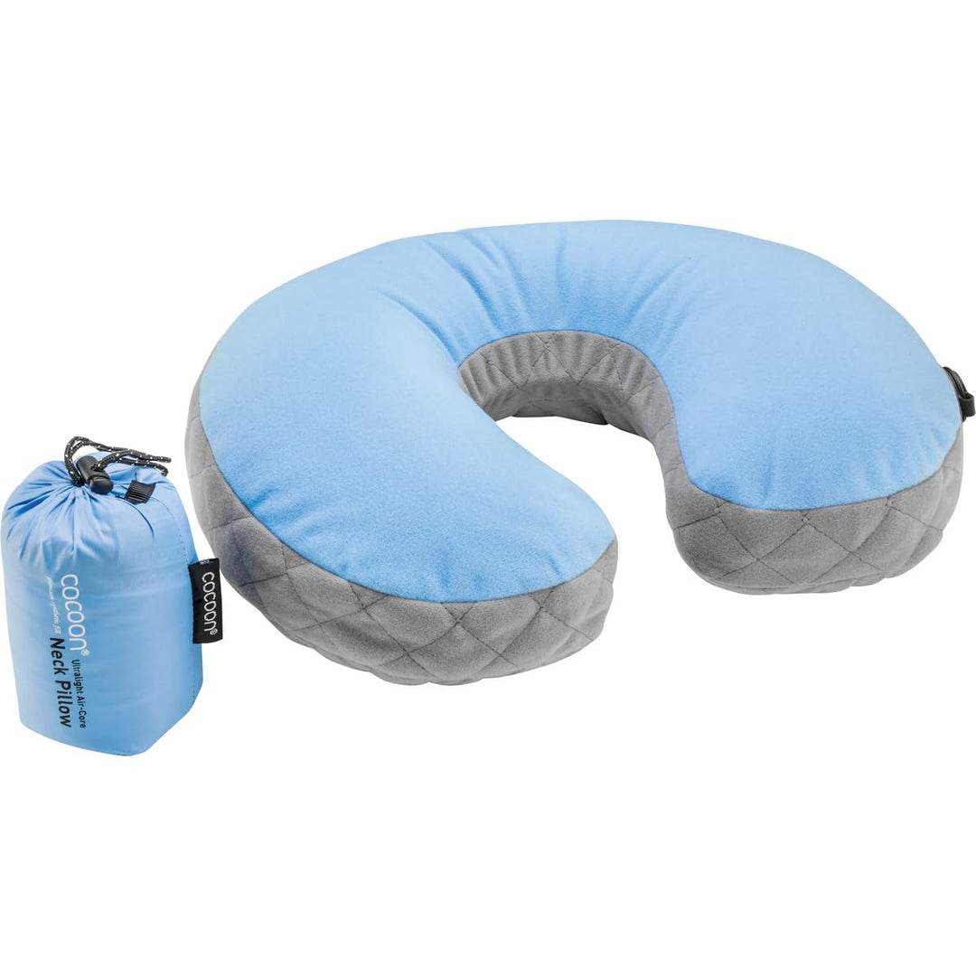 Cocoon Air Core Pillow Ultralight U-förmige Nackenstütze Light Blue/Grey, Light Blue/Grey
