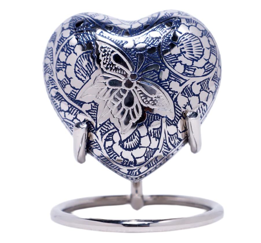Royal Rapture Urn for Ashes Funeral Memorial Cremation Keepsake Love Urns Decorative Brass Heart wit
