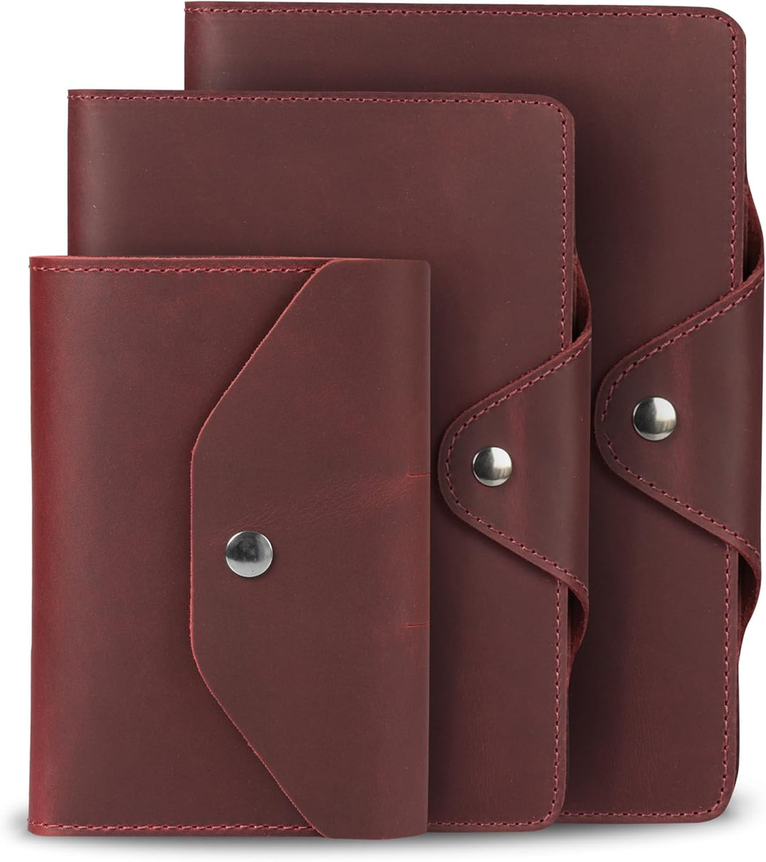 Londo Echtleder Schreibmappe Konferenzmappe mit Notizblock Notizblock und Schloss Rot S, Rot S