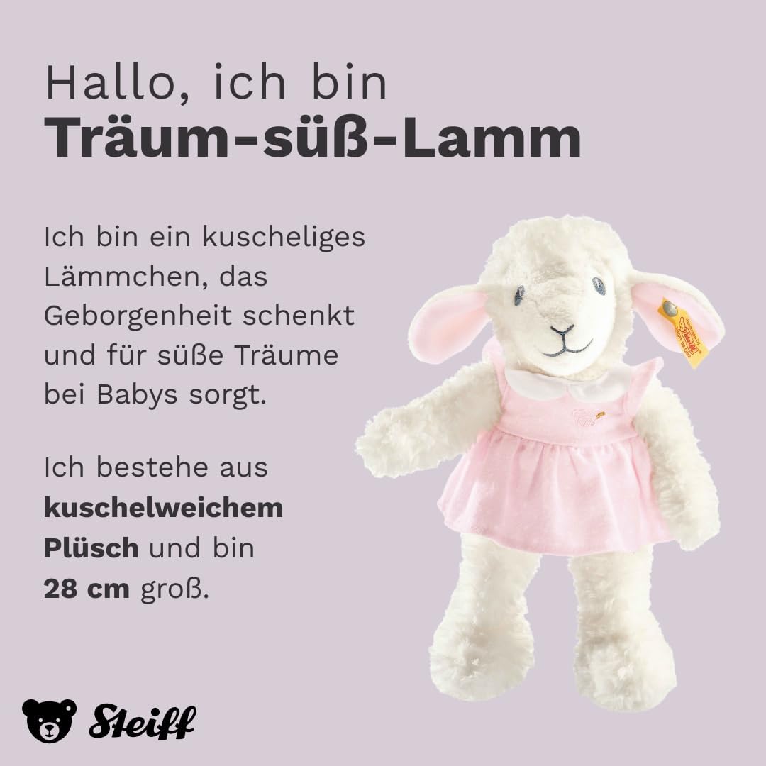 Steiff 239625 Träum-süss-Lamm Plüschtier, Mehrfarbig, 28 cm, 28 cm