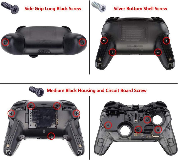 eXtremeRate Ersatz Grips Case Cover kompatibel mit Nintendo Switch Pro Controller, Custom Matt Front