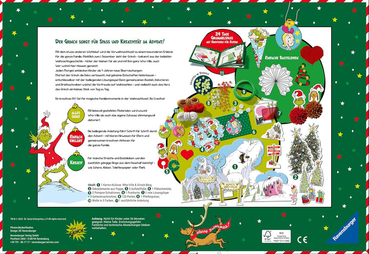 Ravensburger BeCreative Wichtelset Grinch - Bastelset für Kinder ab 4 Jahren, Wichteltür-Set & Wicht