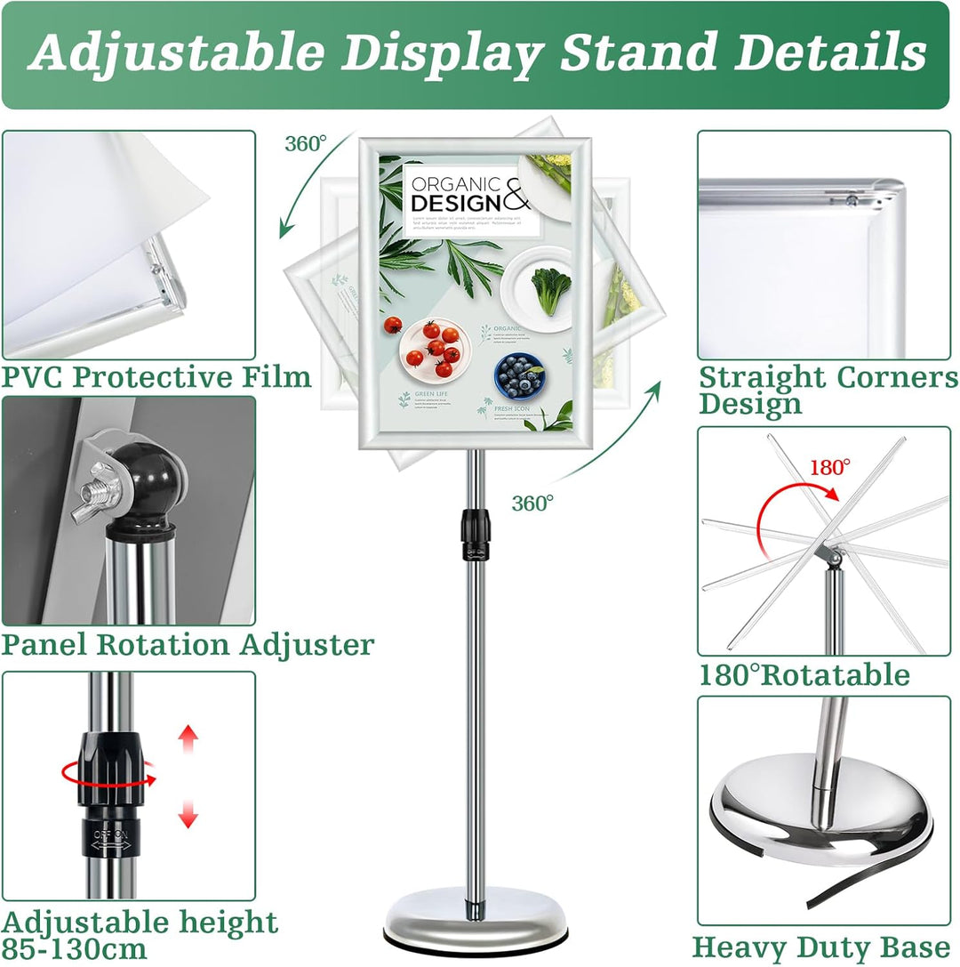 Mutualsign Infoständer A3 Aluminium Plakatständer Höhenverstellbar Posterständer Informationsständer
