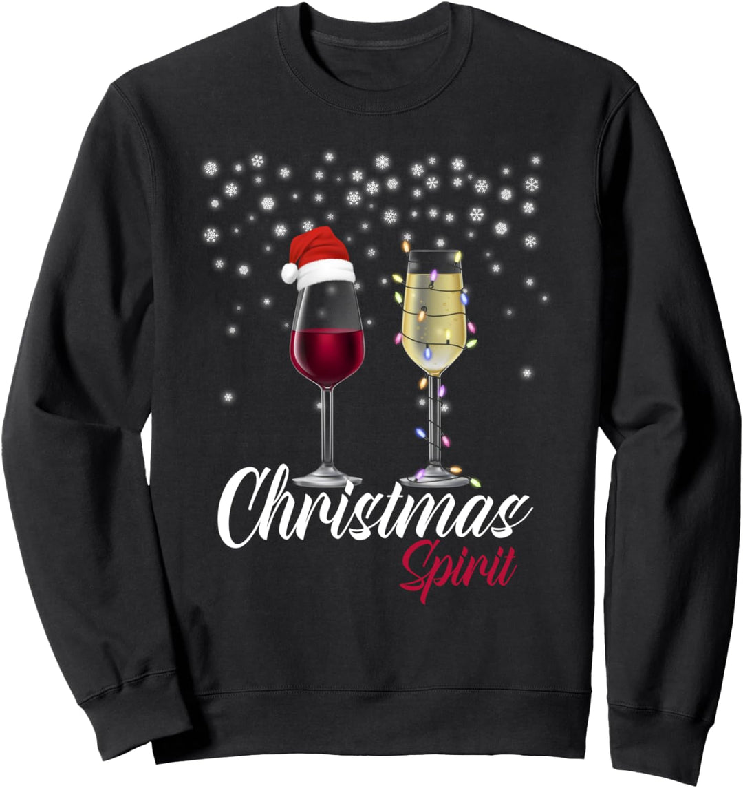 Christmas Spirit Weihnachten Rotwein Champagner Xmas Party Sweatshirt