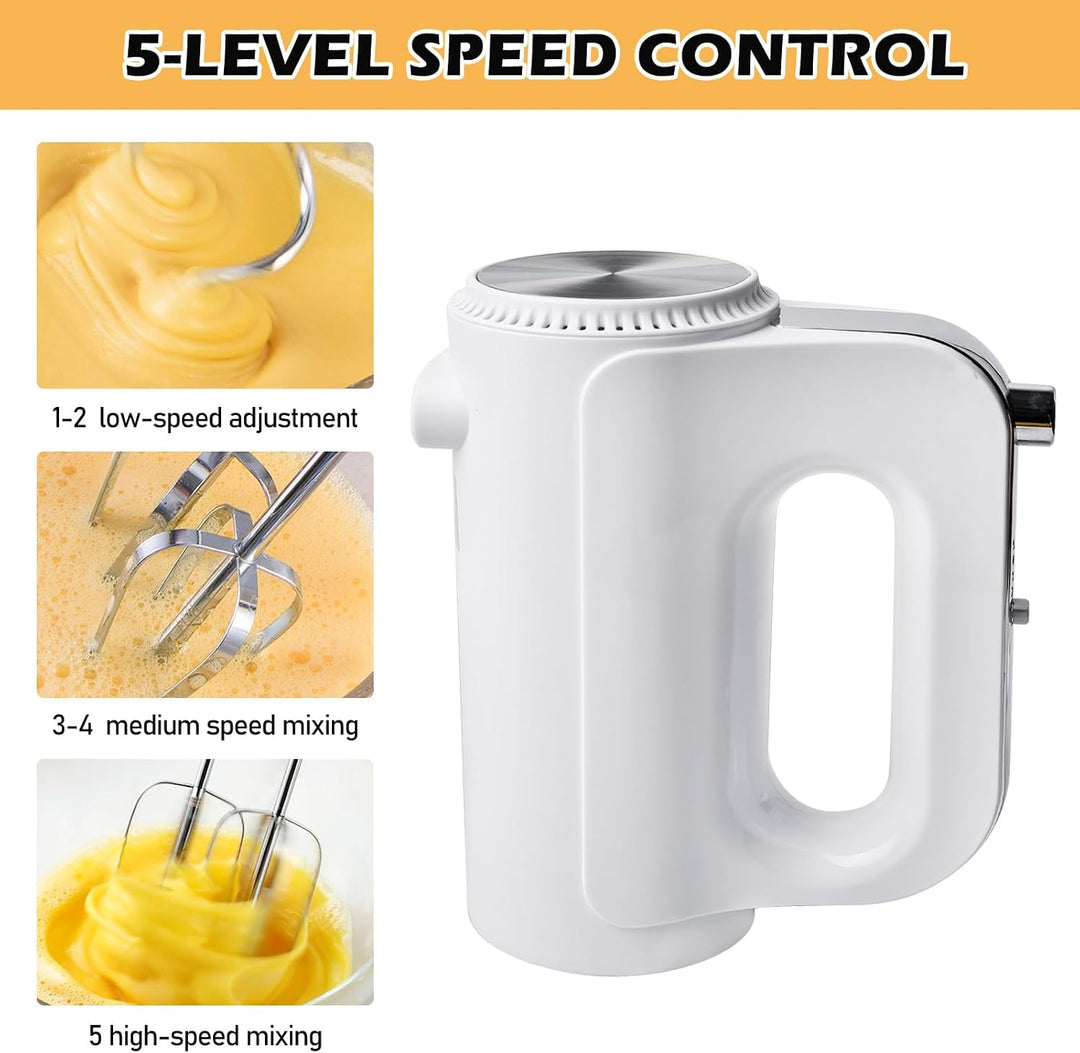 Handmixer, 400w Handrührgerät mit 5 Geschwindigkeiten und Turbofunktion Hand Mixer Leiser Betrieb Oh