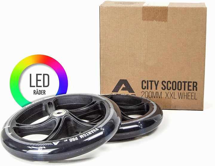 Apollo City Scooter Ersatzräderset Pro Wheels - ABEC 7 Kugellager, Roller Rad Ersatz-Räder passend C