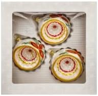 Christbaumkugel 8cm Reflex Christstern, mundgeblasene und von Hand dekorierte Weihnachtsbaumkugel, e