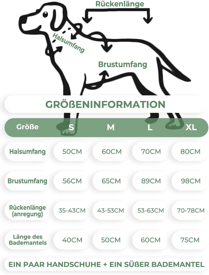 Bibykivn Hundebademantel Schnell Trocknend Badetuch aus Mikrofaser, Einstellbar Hundehandtuch mit Kl