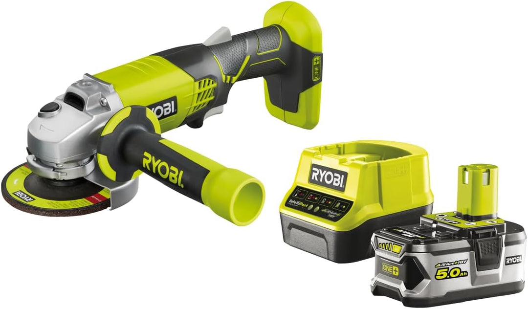 RYOBI 18 V ONE+ Akku-Winkelschleifer R18AG-150GZL (Scheibendurchmesser 115 mm, Leerlaufdrehzahl 0-75