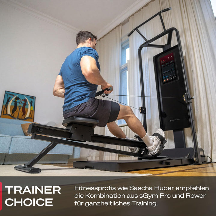 Sportstech Rudergerät am Kabelzug, Rudermaschine bis 120 kg belastbar, kompatibel mit sGym Pro, komp