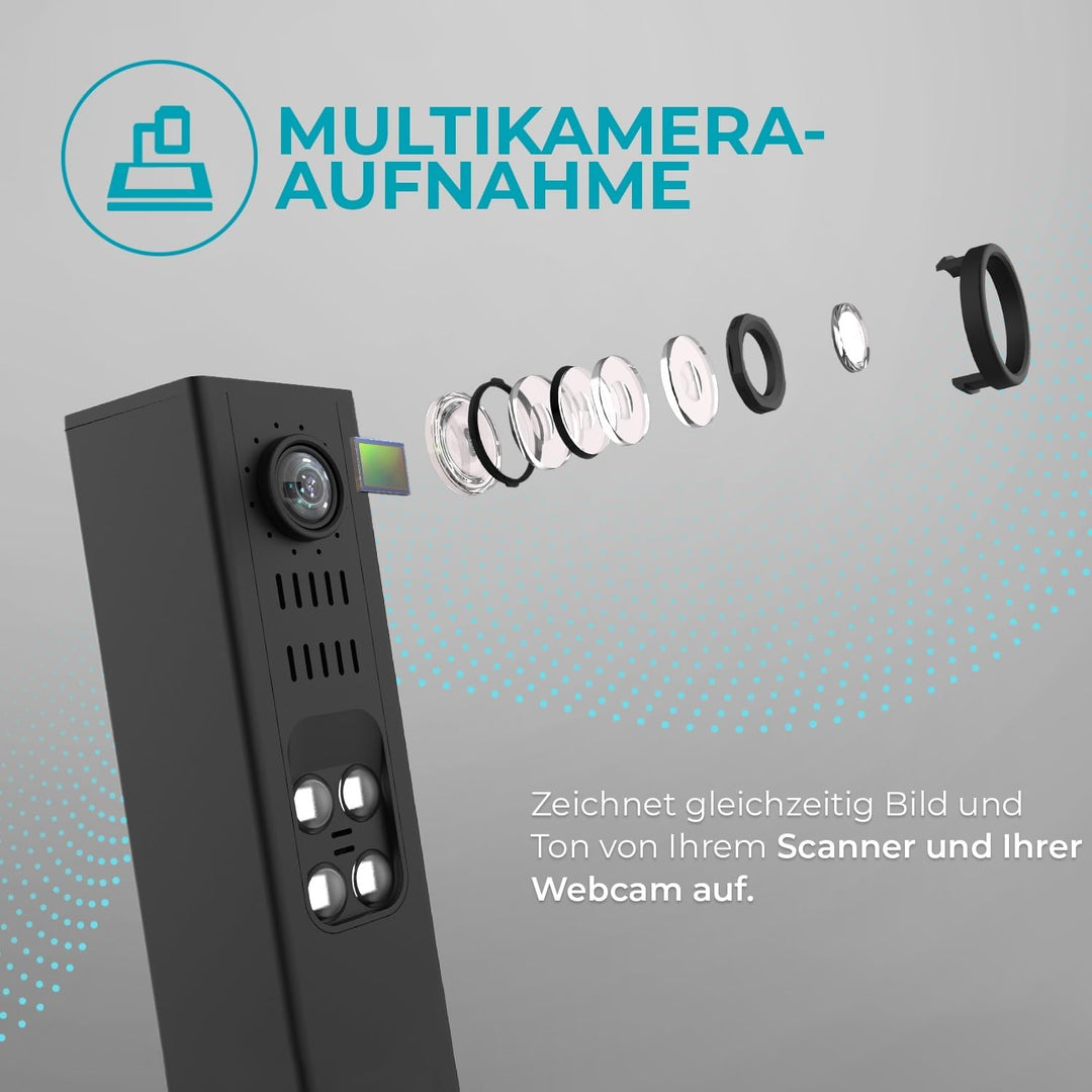 IRIScan Desk Scanner buchscanner, OCR Dokumentenscanner 8MP - 12MP extrapoliert Visualizer -v6: PDF-