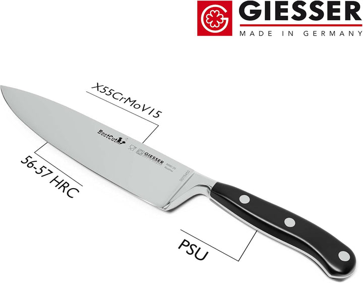 GIESSER seit 1776 - Made in Germany - scharfes esser geschmiedet 20 cm BestCut, hitzebeständig, schw