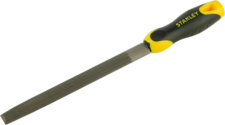 Stanley Halbrundfeile, Hieb 2, 200mm Länge, Karbon-Stahl, ergonomischer Bi-Material Handgriff, Griff