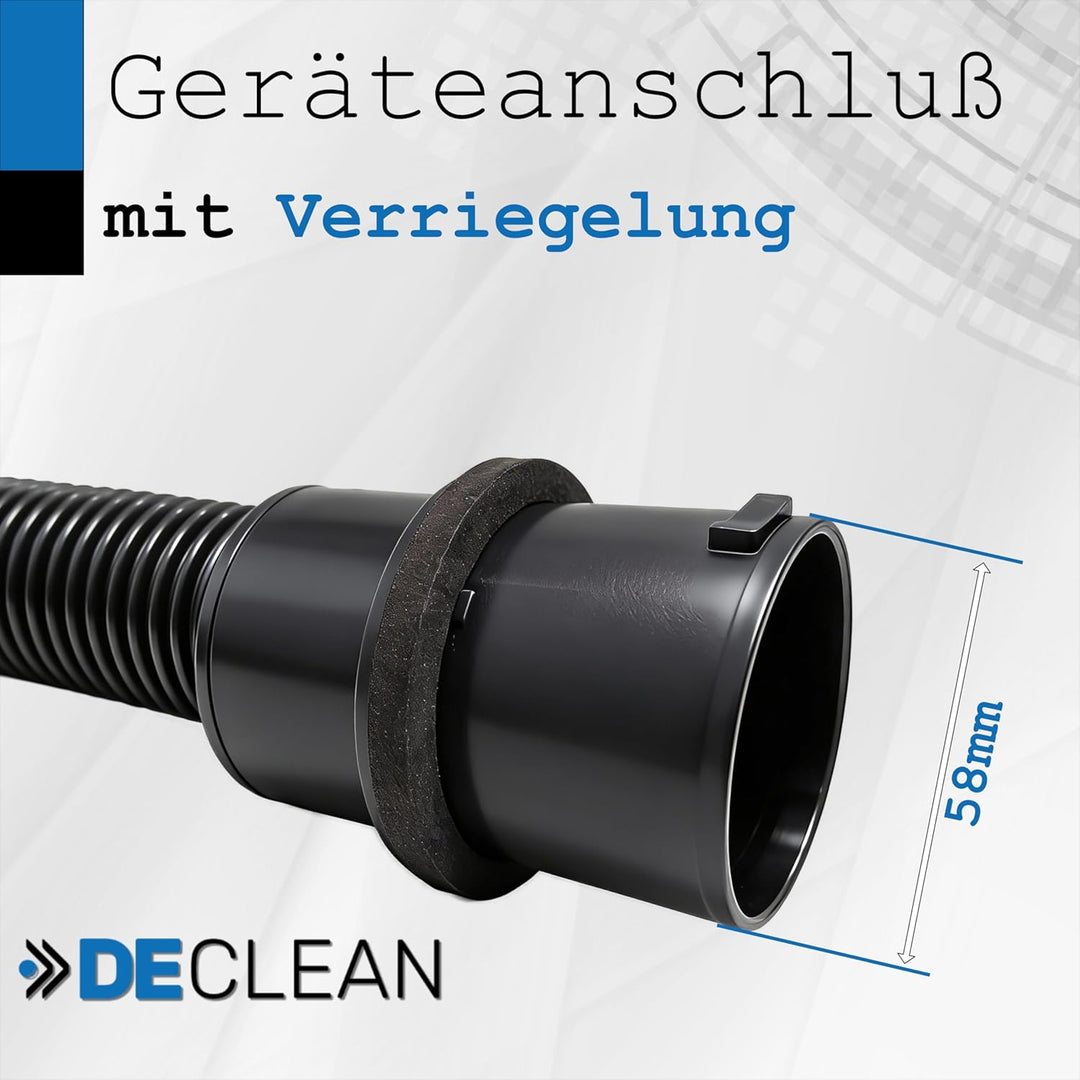 DeClean 2 Meter Saugschlauch Schlauch kompatibel mit Kärcher Staubsauger NT 14/1,NT 25/1,NT 27/1,NT