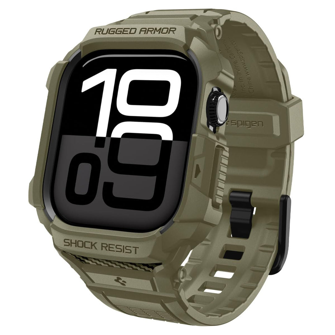 Spigen Rugged Armor Pro 2 Hülle mit Band für Apple Watch 11/10 46mm | TPU-Unibody-Hülle mit Armband,