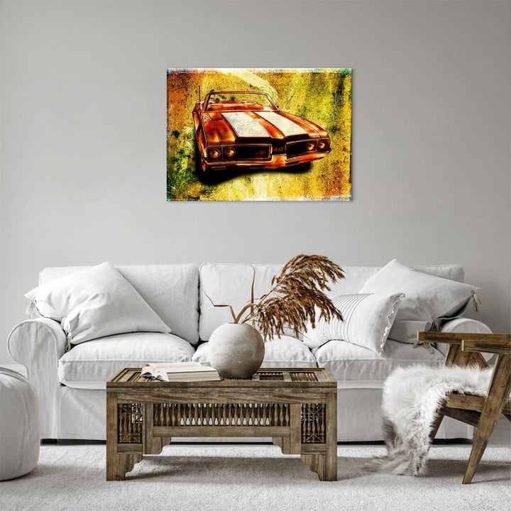 Bilder auf Leinwand Auto Geschwindigkeit Cabriolet Leinwandbild 70x50cm Wandbilder Dekoration Wohnzi