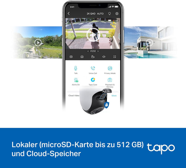 TP-Link Tapo C520WS Überwachungskamera Aussen, Starlight Farbe Nachtsicht,360° Kamera , 2K 4MP, 2 le