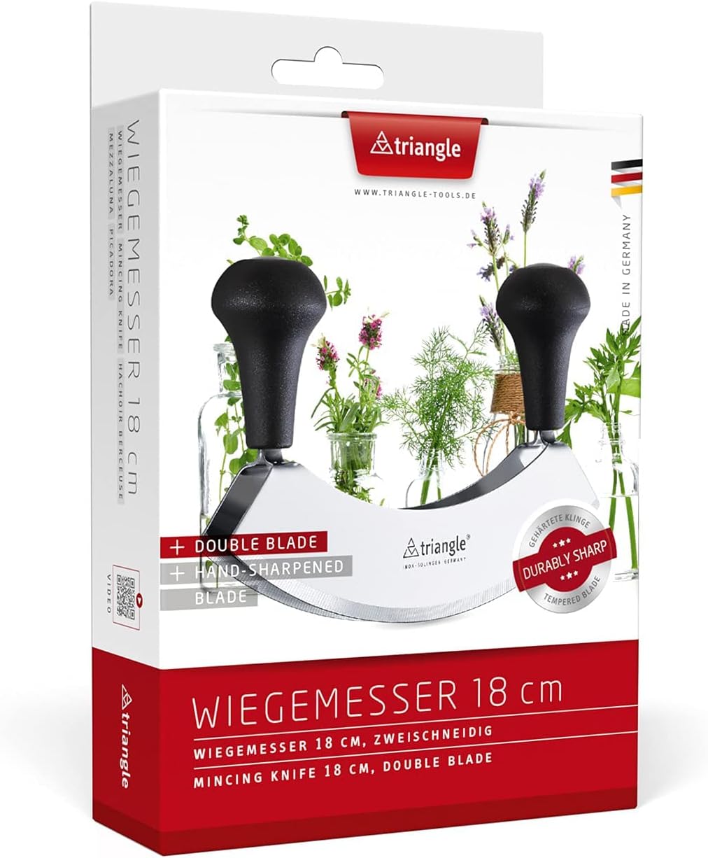 triangle 41 222 18 02 Wiegemesser 17,5 cm, zweischneidig, gehärtet Made in Solingen/Germany professi