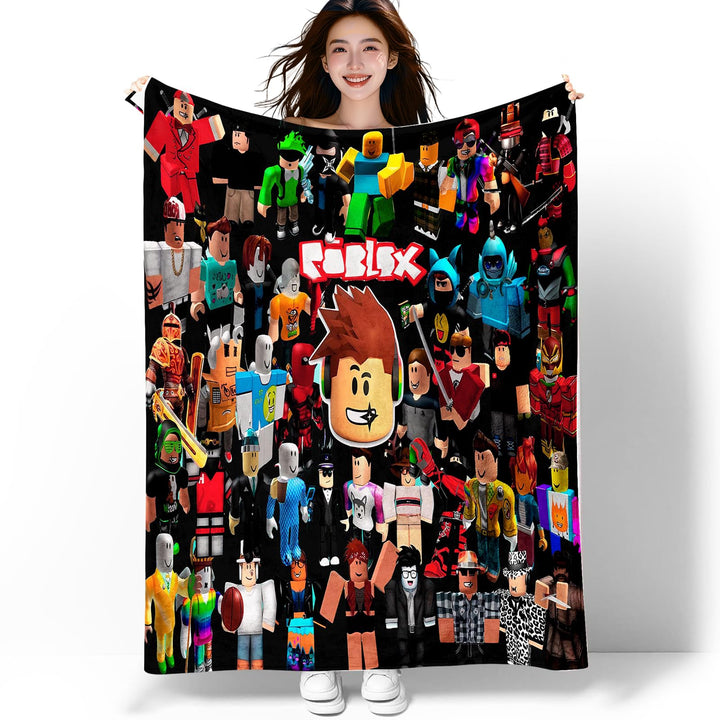 PQKL-party Roblx Decke Bettwäsche Roblx Decke Geschenk, 130 * 150cm Mehrzweck-Flanelldecke für Sofa,