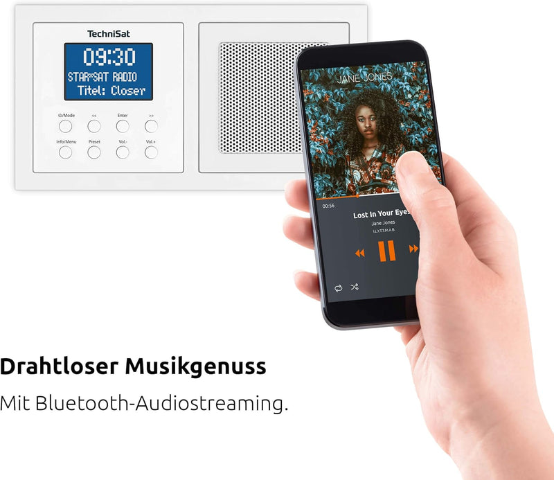 TechniSat DIGITRADIO UP 1 - DAB+ Unterputzradio zur Anbringung in jeder Doppel Unterputzdose (DAB, U