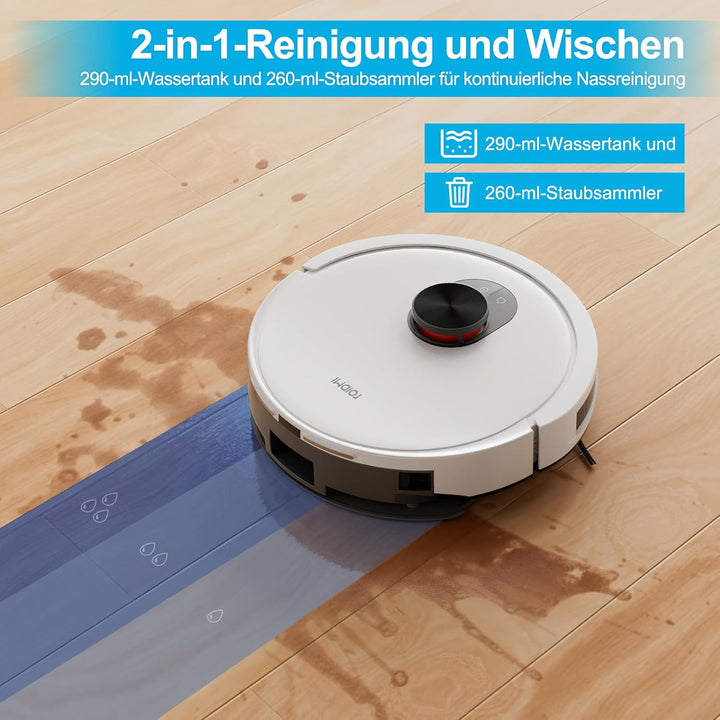 ROIDMI EVE CC Saugroboter mit Wischfunktion, 2.5L Automatischem Schmutzbehälter Kehren Saugen Wische