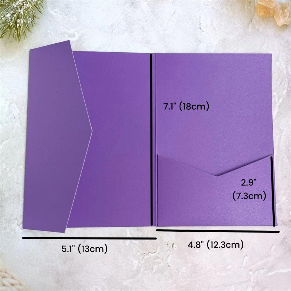 MillaSaw Umschläge für Hochzeitseinladungen Dunkel-Lila Pochette für Glückwunschkarten 25 Stück (Dun