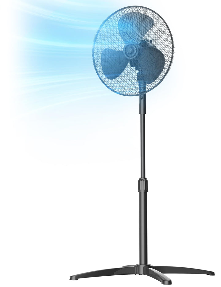 Midea Standventilator 40 cm FS40-25MSE(BL) Kupfermotor Leistungsstark, 3 Geschwindigkeiten, 90° Oszi